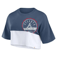 Atlanta Braves Fanatics Women's Color Split Boxy Cropped T-Shirt Online