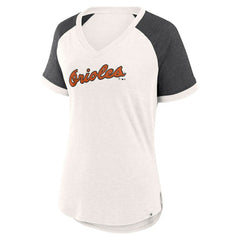 Baltimore Orioles Fanatics Women's For the Team Slub Raglan V-Neck Jersey T-Shirt Outlet