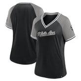Chicago White Sox Fanatics Women's Glitz & Glam League Diva Raglan V-Neck T-Shirt Outlet