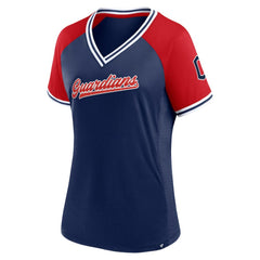 Cleveland Guardians Fanatics Women's Glitz & Glam League Diva Raglan V-Neck T-Shirt Near Me