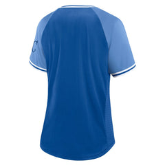 Kansas City Royals Fanatics Women's Glitz & Glam League Diva Raglan V-Neck T-Shirt for sale