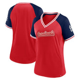 St. Louis Cardinals Fanatics Women's Glitz & Glam League Diva Raglan V-Neck T-Shirt Near Me