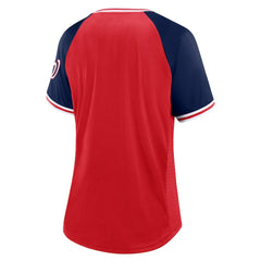 Washington Nationals Fanatics Women's Glitz & Glam League Diva Raglan V-Neck T-Shirt Online