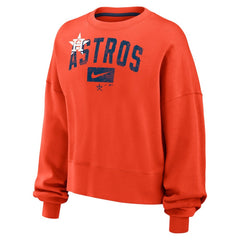 Houston Astros Nike Women's Oversized Cropped Pullover Sweatshirt Discount
