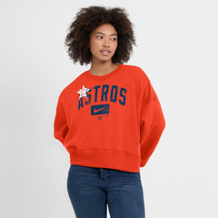 Houston Astros Nike Women's Oversized Cropped Pullover Sweatshirt Discount