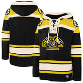 Boston Bruins '47 100th Anniversary Superior Lacer Pullover Hoodie - Black | 47 brand Lifestyle