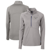 Philadelphia Eagles Cutter & Buck Women's Gridiron Classics Logo Adapt Eco Knit Stretch Recycled Half-Zip Pullover Top - Gray - NFL