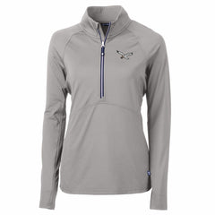 Philadelphia Eagles Cutter & Buck Women's Gridiron Classics Logo Adapt Eco Knit Stretch Recycled Half-Zip Pullover Top - Gray - NFL
