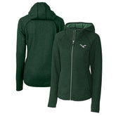 Philadelphia Eagles Cutter & Buck Women's Gridiron Classics Logo Mainsail Sweater-Knit Full-Zip Hoodie - Green - NFL
