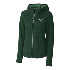 Philadelphia Eagles Cutter & Buck Women's Gridiron Classics Logo Mainsail Sweater-Knit Full-Zip Hoodie - Green - NFL