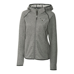 Philadelphia Eagles Cutter & Buck Women's Gridiron Classics Logo Mainsail Sweater-Knit Full-Zip Hoodie - Heather Gray - NFL