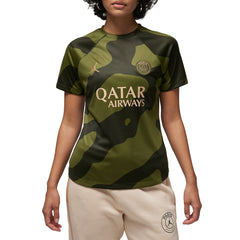 Jordan - Paris Saint-Germain Jordan Brand Women's 2023/24 Fourth Academy Pro Pre-Match Top - Olive