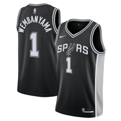 Nike Victor Wembanyama San Antonio Spurs Youth Swingman Jersey Icon Edition Black