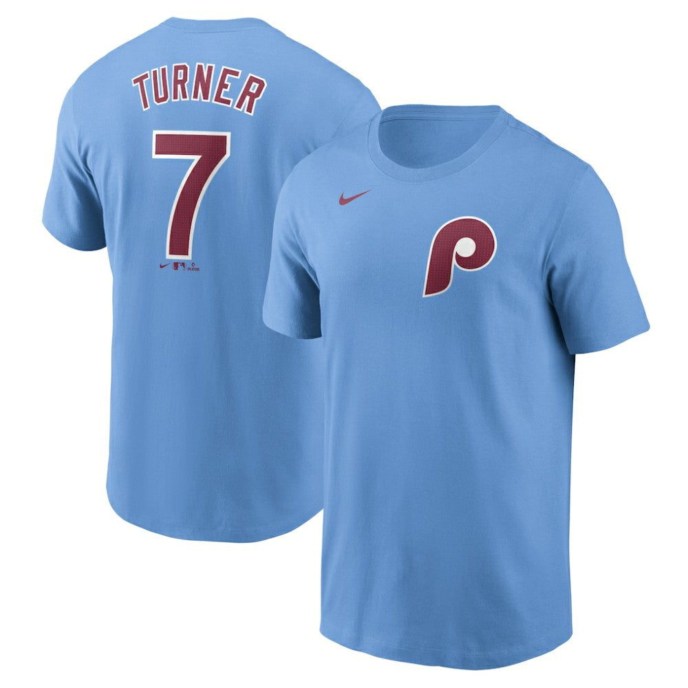 Trea Turner Philadelphia Phillies Nike Fuse Name & Number T-Shirt Near Me