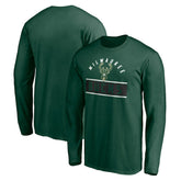 Milwaukee Bucks Team Arch Knockout Long Sleeve T-Shirt Hunter Green
