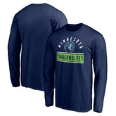 Minnesota Timberwolves Team Arch Knockout Long Sleeve T-Shirt Navy