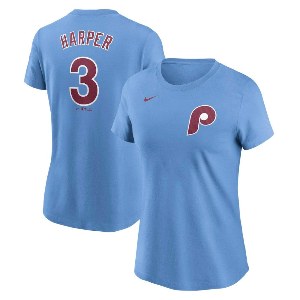 Bryce Harper Philadelphia Phillies Nike Women's Cooperstown Collection Fuse Name & Number T-Shirt Sale