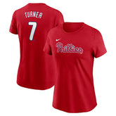 Trea Turner Philadelphia Phillies Nike Women's Cooperstown Collection Fuse Name & Number T-Shirt Discount