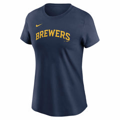Christian Yelich Milwaukee Brewers Nike Women's Cooperstown Collection Fuse Name & Number T-Shirt Near Me