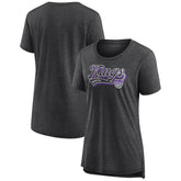 Fanatics Sacramento Kings Women's League Leader Tri-Blend T-Shirt Heather Charcoal