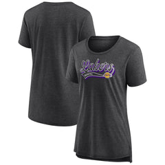 Fanatics Los Angeles Lakers Women's League Leader Tri-Blend T-Shirt Heather Charcoal