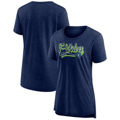 Fanatics Minnesota Timberwolves Women's League Leader Tri-Blend T-Shirt Heather Navy
