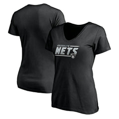 Brooklyn Nets Women's Mascot In Bounds V-Neck T-Shirt Black