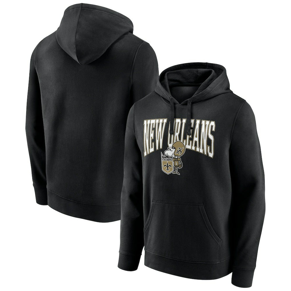 New Orleans Saints Gridiron Classics Campus Standard Pullover Hoodie - Black - NFL