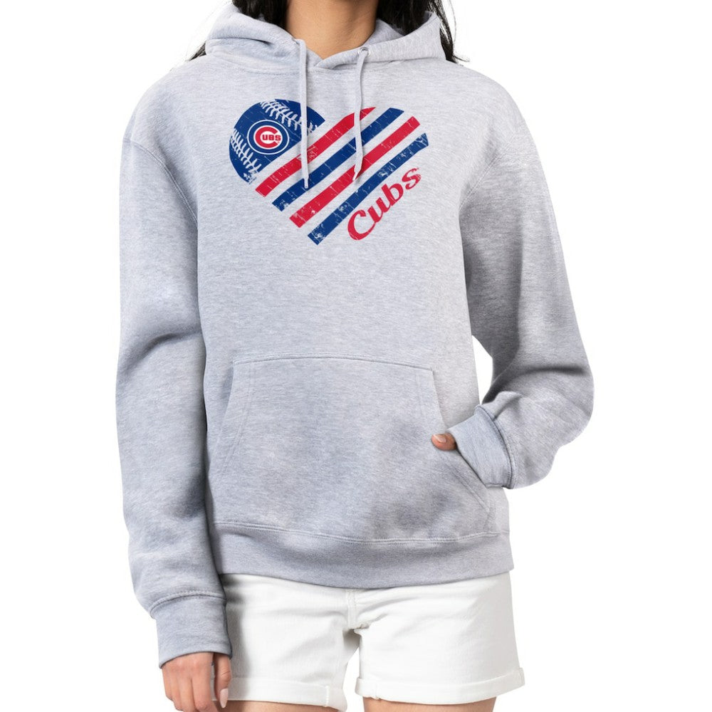 Chicago Cubs G-III 4Her by Carl Banks Women's Heart Fleece Pullover Hoodie Online