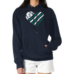 Seattle Mariners G-III 4Her by Carl Banks Women's Heart Fleece Pullover Hoodie Outlet