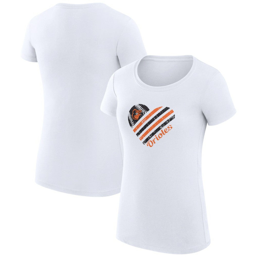 Baltimore Orioles G-III 4Her by Carl Banks Women's Super-Slim Fit Lightweight Heart Graphic T-Shirt Discount
