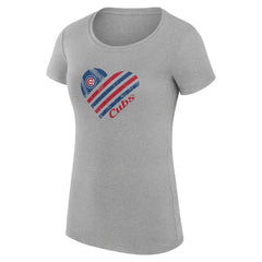 Chicago Cubs G-III 4Her by Carl Banks Women's Super-Slim Fit Lightweight Heart Graphic T-Shirt Online