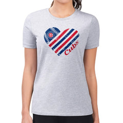 Chicago Cubs G-III 4Her by Carl Banks Women's Super-Slim Fit Lightweight Heart Graphic T-Shirt Online
