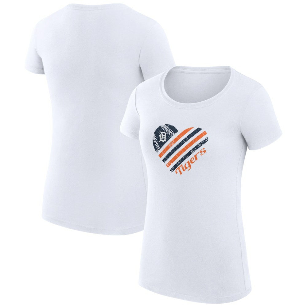 Detroit Tigers G-III 4Her by Carl Banks Women's Super-Slim Fit Lightweight Heart Graphic T-Shirt Sale