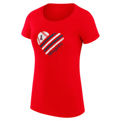 Los Angeles Angels G-III 4Her by Carl Banks Women's Super-Slim Fit Lightweight Heart Graphic T-Shirt Sale