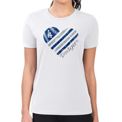 Los Angeles Dodgers G-III 4Her by Carl Banks Women's Super-Slim Fit Lightweight Heart Graphic T-Shirt Discount