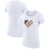 Milwaukee Brewers G-III 4Her by Carl Banks Women's Super-Slim Fit Lightweight Heart Graphic T-Shirt Outlet