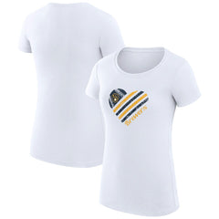Milwaukee Brewers G-III 4Her by Carl Banks Women's Super-Slim Fit Lightweight Heart Graphic T-Shirt Outlet