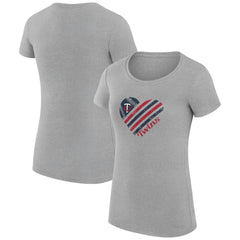Minnesota Twins G-III 4Her by Carl Banks Women's Super-Slim Fit Lightweight Heart Graphic T-Shirt Outlet