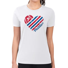 Philadelphia Phillies G-III 4Her by Carl Banks Women's Super-Slim Fit Lightweight Heart Graphic T-Shirt for sale