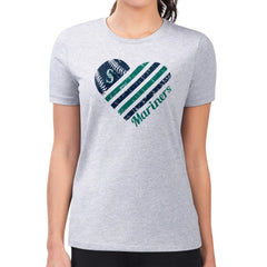 Seattle Mariners G-III 4Her by Carl Banks Women's Super-Slim Fit Lightweight Heart Graphic T-Shirt Sale