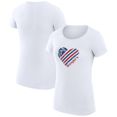 Texas Rangers G-III 4Her by Carl Banks Women's Super-Slim Fit Lightweight Heart Graphic T-Shirt Outlet