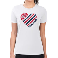 Washington Nationals G-III 4Her by Carl Banks Women's Super-Slim Fit Lightweight Heart Graphic T-Shirt Discount