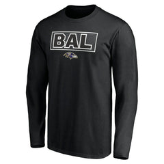 Baltimore Ravens Squad Throwbacks Long Sleeve T-Shirt - Black - NFL