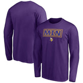 Minnesota Vikings Squad Throwbacks Long Sleeve T-Shirt - Purple - NFL