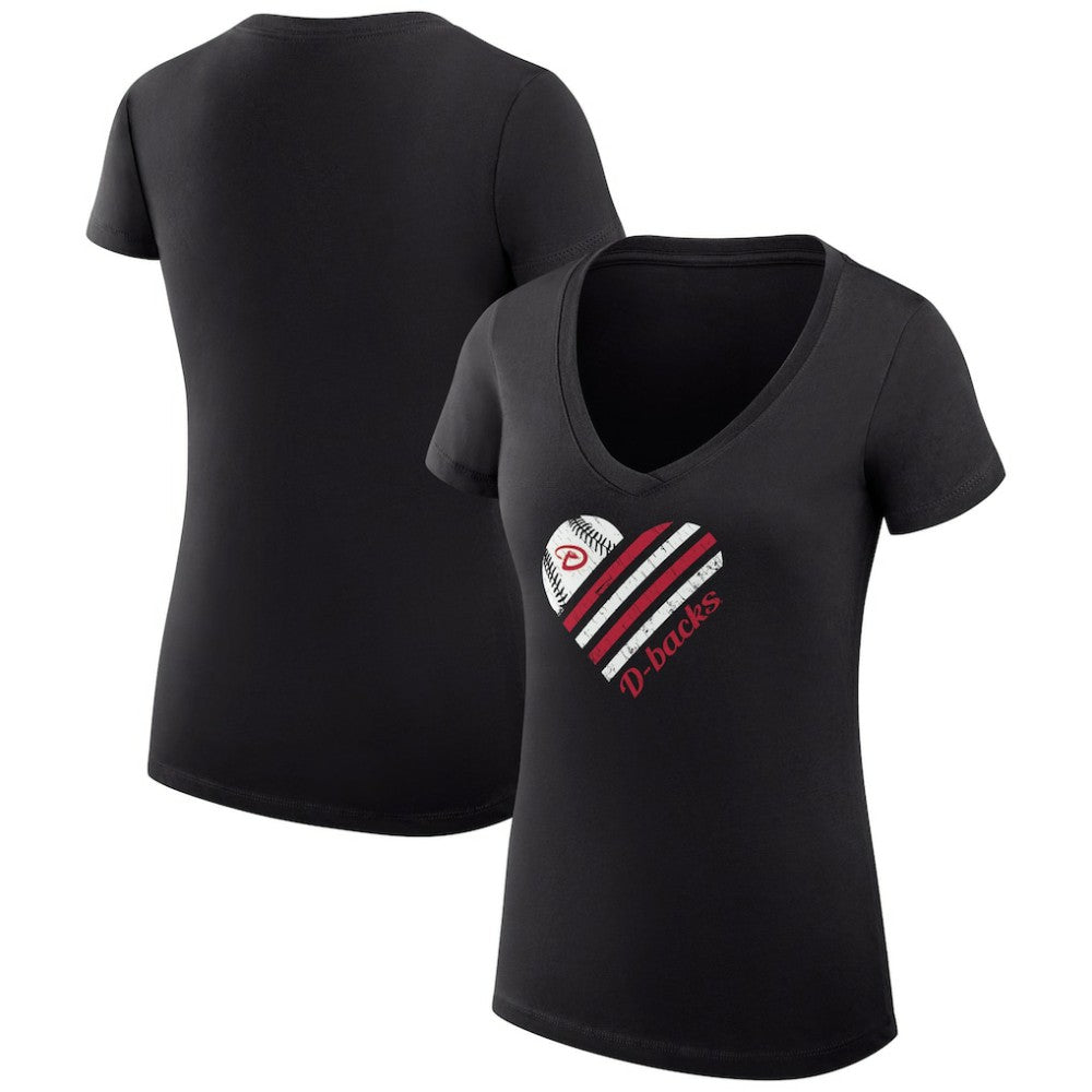 Arizona Diamondbacks G-III 4Her by Carl Banks Women's Super-Slim Fit Lightweight Heart V-Neck T-Shirt Online