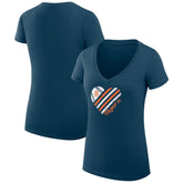 Detroit Tigers G-III 4Her by Carl Banks Women's Super-Slim Fit Lightweight Heart V-Neck T-Shirt for sale