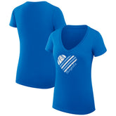 Kansas City Royals G-III 4Her by Carl Banks Women's Super-Slim Fit Lightweight Heart V-Neck T-Shirt for sale