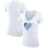 Kansas City Royals G-III 4Her by Carl Banks Women's Super-Slim Fit Lightweight Heart V-Neck T-Shirt Online