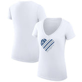 Los Angeles Dodgers G-III 4Her by Carl Banks Women's Super-Slim Fit Lightweight Heart V-Neck T-Shirt Outlet